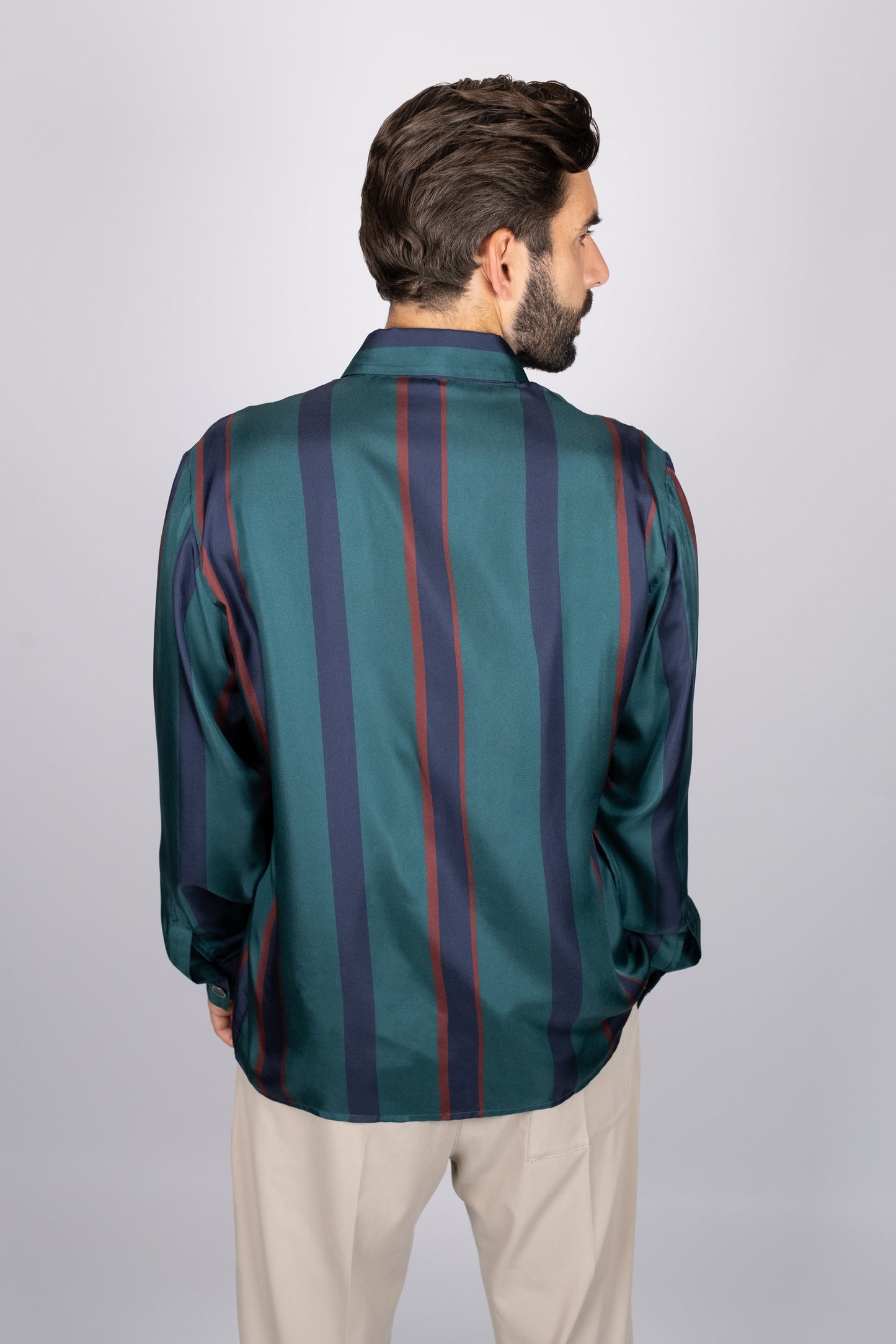 LUCA PETROL SILK SHIRT